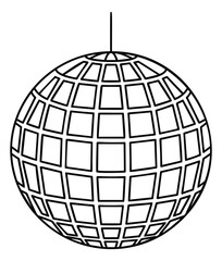 Obraz premium Outline illustration of 3D sphere depicting geometric grid pattern for technology and design projects