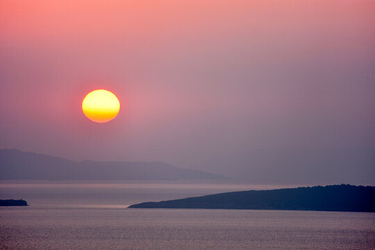 sunset view from cunda, ayvalik, balikesir