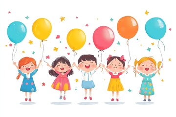 Fototapeta premium Illustration of Childrens Day Children