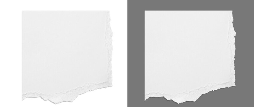 White set ripped paper png, Torn ripper paper sheet, Ripped edges, textures, banner background, transparent background Overlays	