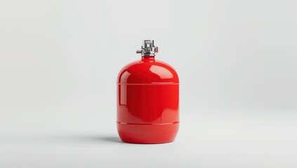 Obraz premium Crimson metal gas cylinder on white