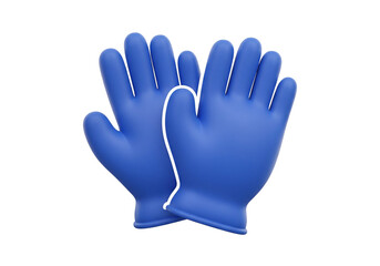 Fototapeta premium Pair of Blue Disposable Medical Gloves Isolated on White Background