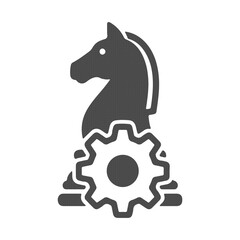 Business Strategy Chess Knight with Gear Icon for Planning Management Leadership and Corporate Strategy Symbol Isolated Transparent PNG File © Mosaraf Hossain