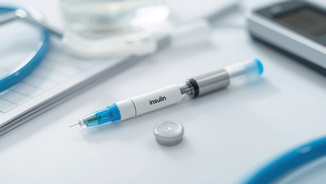 Diabetes injection device for insulin. Medical tool for diabetics
