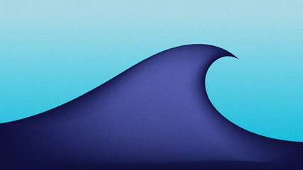 An abstract blue background featuring a 3d wave design with a curled paper corner creates a professional template for an empty business banner or wallpaper concept