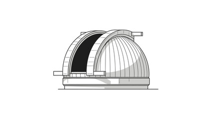 Illustration of an observatory with an open dome © wdflm