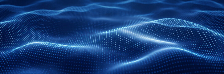 Abstract blue digital waves with glowing particles creating a dynamic, futuristic network data flow background, emphasizing technology and innovation. artistic, abstract, technology, digital
