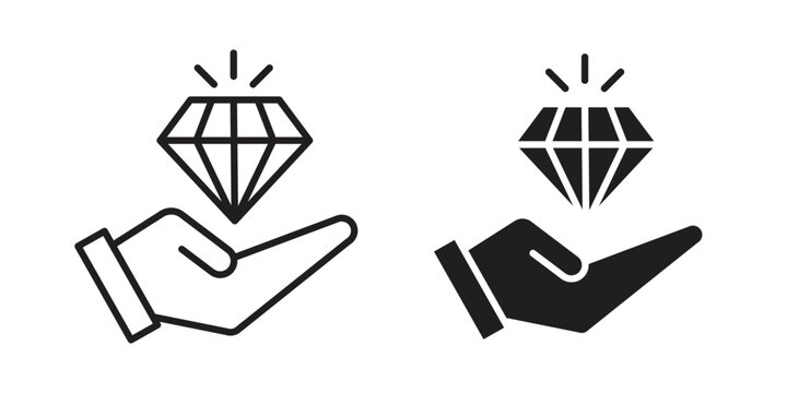 Value Proposition icon vector pack. Thin linear and black flat style.