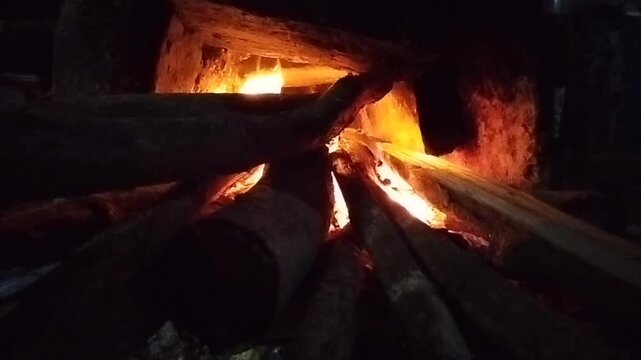 The bright red fire is great for creating a focused background.