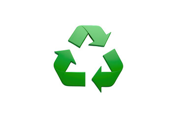 Obraz premium Green 3d recycle symbol illustrating concepts of environment, conservation, ecology, waste management, and sustainable living. Transparent background