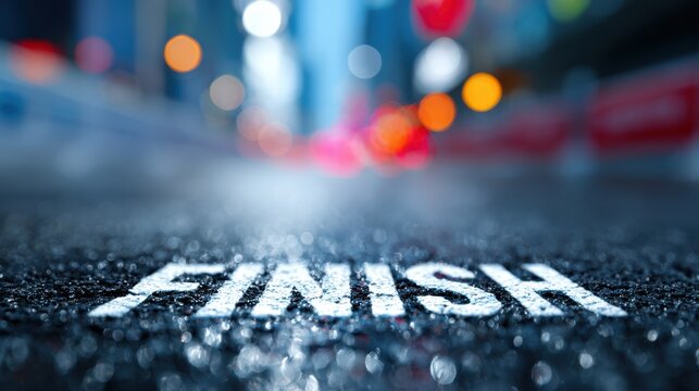 Competitive finish line concept illustrating determination, goal, and final push