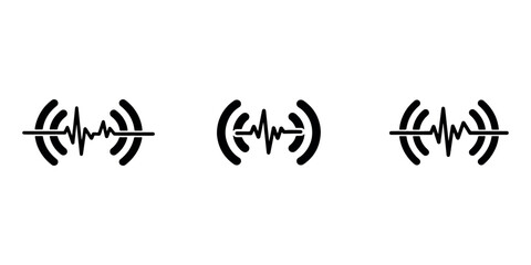 Obraz premium Wireless medical heart rate monitoring with pulse wave and signal transmission, indicating remote healthcare, telemedicine, and digital diagnostics