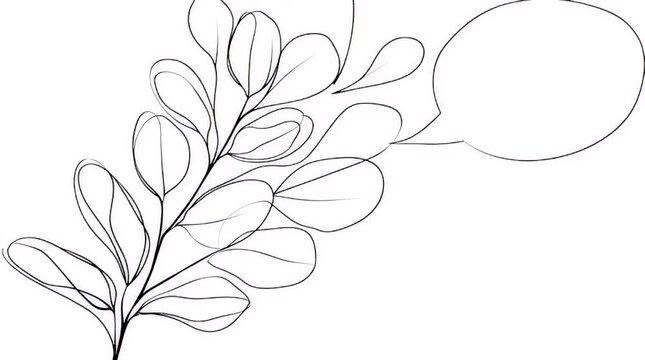 Black and White Leafy Branch Animation.