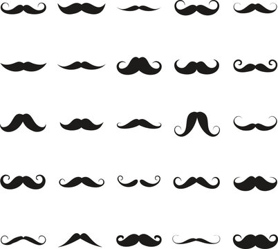 mustache set vector