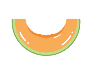 Fototapeta premium Vibrant vector graphic illustration of a delicious, freshly cut cantaloupe melon slice, perfect for healthy food designs.