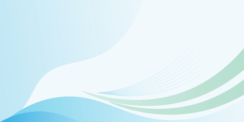 Obraz premium Abstract light blue and green background with 3d flowing wave concept. Abstract blue wave shape with futuristic concept background with text space for poster, banner, slide, cover, presentation.