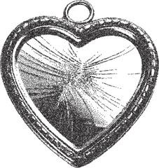 Fototapeta premium Heart retro y2k stipple design love halftone brutalist urban vector png with clear background, passion 2000s photocopy grunge tattoo gen z effect
