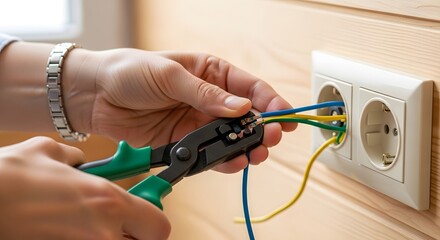 hand with electric plug