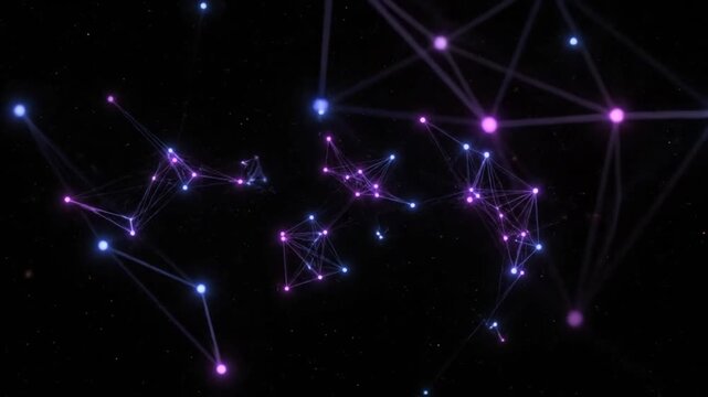 Purple constellation on black background.