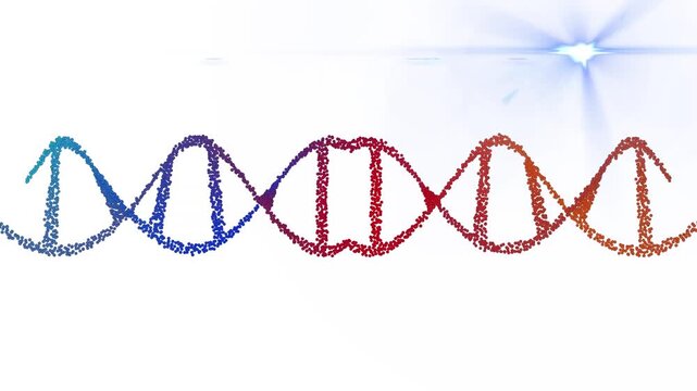 Animation of dna over light on white background