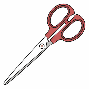 Red handled scissors red handles cutting tool office supplies stationery