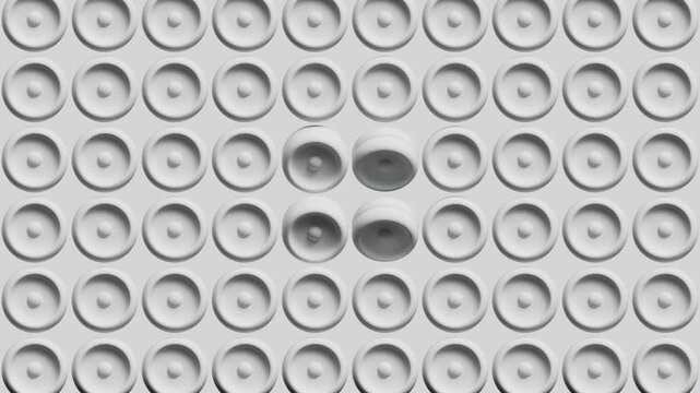 A white circular pattern moves in a continuous loop. It has a clean, simple look for technical projects. 3D render animation.