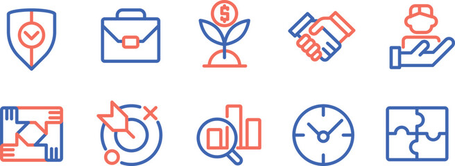 Fototapeta premium Collection of diverse icons representing various concepts and functions in a digital interface
