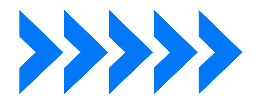 Right swipe arrow icon collection. Directional right movement arrow set illustrating slide or swipe actions. 