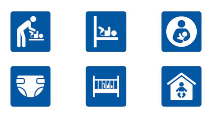 Fototapeta premium Collection of Blue Medical and Healthcare Icons for Hospital and Clinic Use. Vector Icons Set