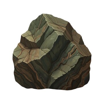 Ultra Detailed Natural Skarn Stone Boulder Metamorphic Geological Vector Illustration