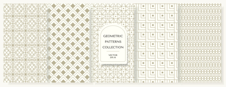 Luxury seamless pattern with gold art deco geometric lines on white background. Elegant vintage vector ornament featuring square grid and diamond tiles. Classic linear backdrop for premium packaging.