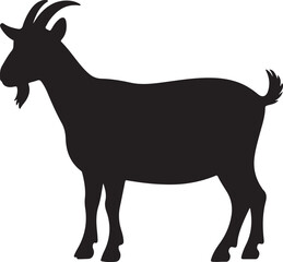 Obraz premium Goat Silhouette Icon – Farm Animal Standing Profile