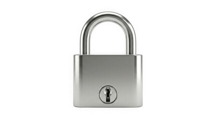 Fototapeta premium Silver Metal Security Padlock Hardware 3D Render Cutout