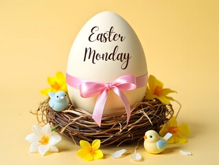 Celebrating easter monday with a decorated egg