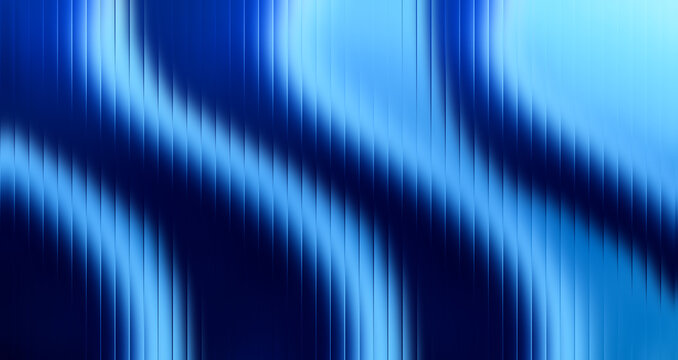 Glass gradient texture with teal and navy ripple pattern and smooth light distortion. Wavy abstract flow, futuristic blur effect, reeded vertical displacement. texture for modern tech banner design.