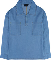 A light blue fleece jacket with a zipper and two pockets on the front. isolated on transparent background © MdAsaduzzaman