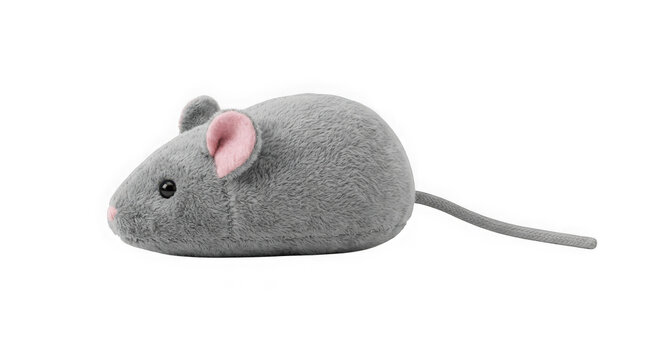 Grey Clockwork Wind Up Mouse Toy 3D Render Cutout