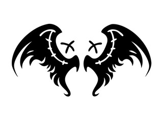 Naklejka premium Gothic Wings Tattoo Vector
