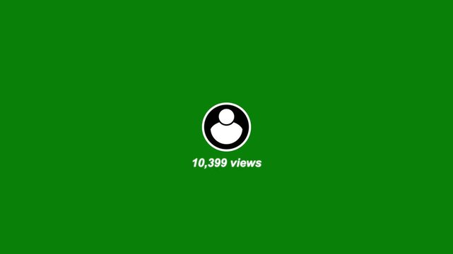 Minimalist social media follower count display with white user icon looped motion graphic animation on green background. Concept of social media 15K followers counting notification.