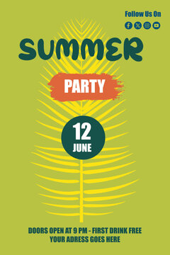 Vibrant summer party flyer