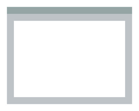 A gray rectangle frame with a green top bar is shown on a white background.