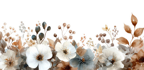 Obraz premium PNG Elegant floral watercolor design.