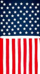 Obraz premium Image of an American flag with white star and red and white stripe, representing patriotism, independence, and national identity, suitable for holiday