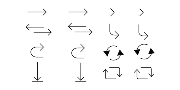 Arrows icon set. Black arrows