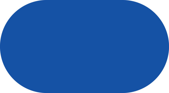 A solid blue oval shape against a plain background