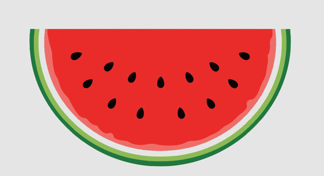 Watermelon Slice Illustration with Seeds.