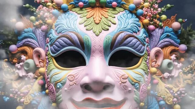 Colorful Traditional Mask for Cultural Festival Celebration.