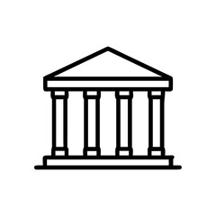Fototapeta premium Bank building vector icon, courthouse, government, library, museum, monument, architecture, temple icon