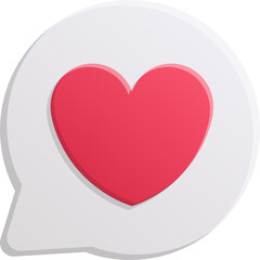 Red Heart in Speech Bubble Icon Illustration