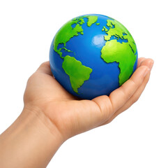 PNG Hand holding small globe
